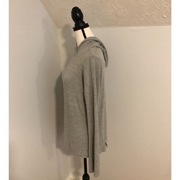 Rag & Bone Women's The Knit Rib Light Gray Hoodie - Size Small - Picture 2 of 10